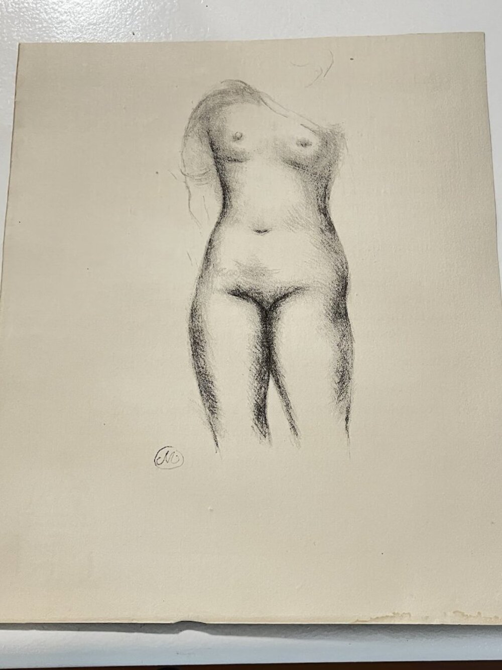 VTG French Book Plate Nude Figure Lucian Courtesans Academic Illustration Torso